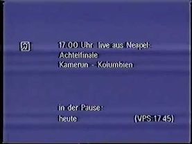 Программа передач и конец эфира (ZDF Германия,22.06.1990)