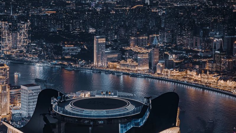 8K Aerial Night View of Shanghai City, China | Dji Inspire 3