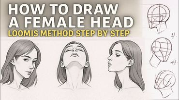 How to Draw a Female Head – Loomis Method Step by Step #LoomisMethod #HowToDraw