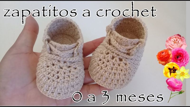 zapatitos tejidos para bebé -modelo patricio -0 a 3 meses -tejido