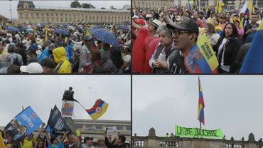 Protesters gather in Bolivar Square in support of Colombian ex-president Uribe | AFP