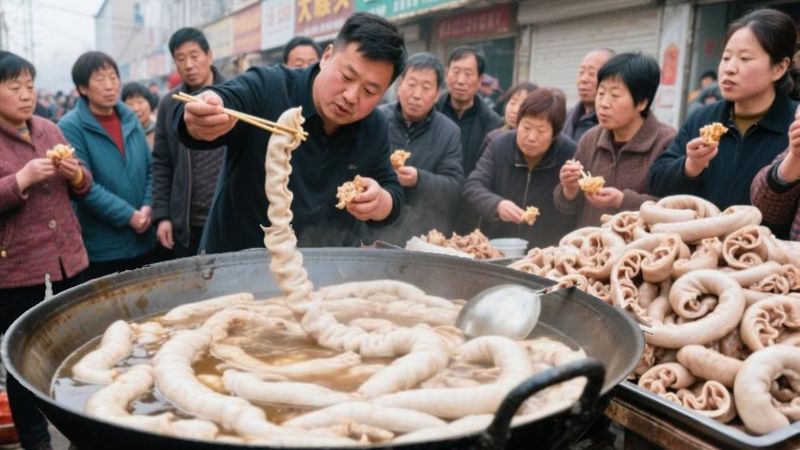 山东潍坊最豪横大肠头，只卖65元一斤任性吃，全猪汤免费喝太爽了#麦总去哪吃