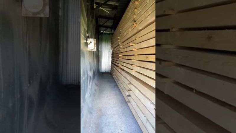 Процесс сушки бруса в камере.