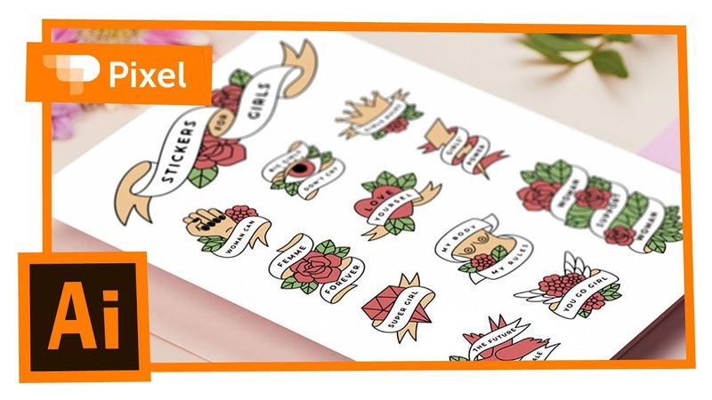 Рисуем стикеры в Adobe Illustrator | уроки для новичков