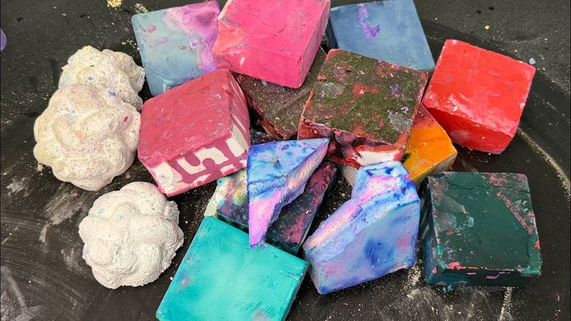 2X Fast Crushing Mutiple Color Dyed Chalk + Crunchy & Soft ASMR Crushing