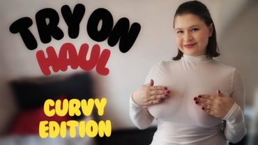 [4K] Try On Haul my new White and Black Sheer Dresses | Curvy | Tina Angel 👼