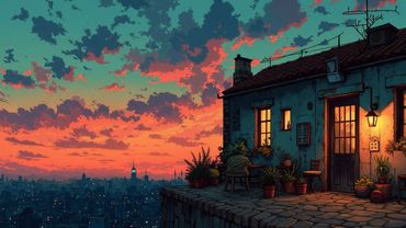 Retro Tokyo Vibes & Lofi Beats ~ Serene City Sunset Ambience for Relaxation