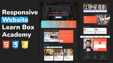 Верстка адаптивного сайта используя HTML, CSS & JavaScript jQuery || Website Template Learn Box