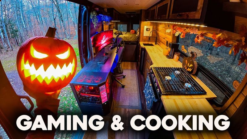 Cozy Fall Vanlife Gaming, Camping & Cooking