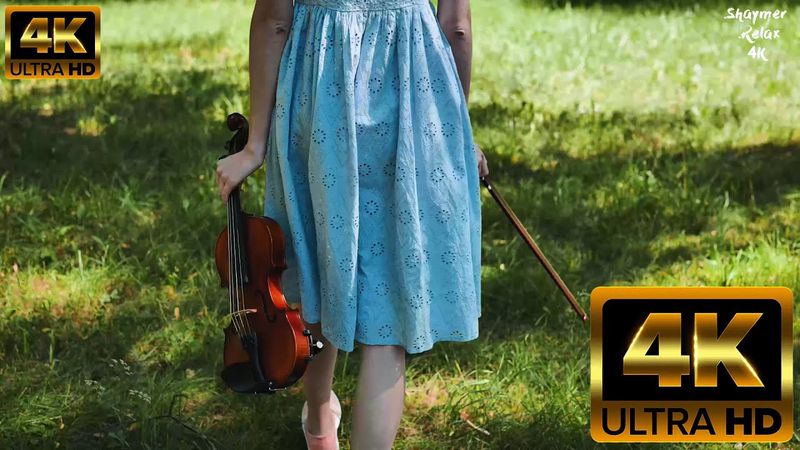 Скрипка 🎻🎻🎻 в 4К музыка для души + звуки природы релакс