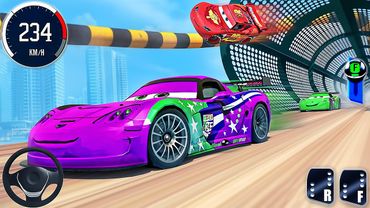 Crazy GT Stunt Car Racing 3D 2025 - Impossible Car Lightning McQueen Mega Ramp - Android GamePlay #3