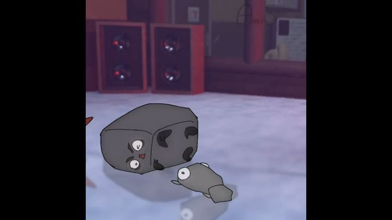 ICE FLOOR MAYHEM! 👉👈😗 ,, that damn pebble #dandysworld #animation #flipaclip #funny