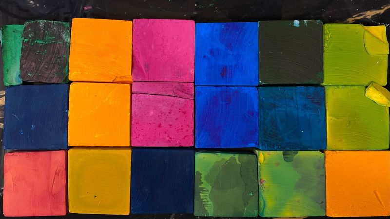 Dyed Blocks Gym Chalk Blocks ASMR | ASMR | GYM CHALK ASMR | Oddly Satisfying