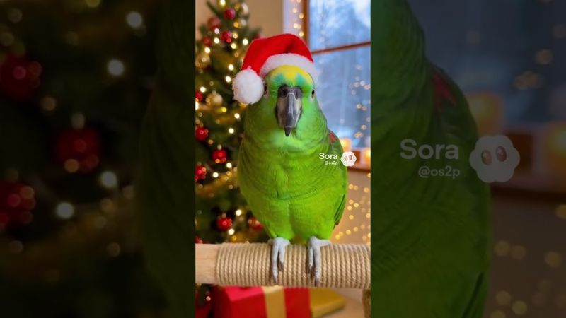 Новогоднее поздравление от Петрушки! 🎅🎄#попугай #котики #котик #fyp #animals #love #cute #новыйгод