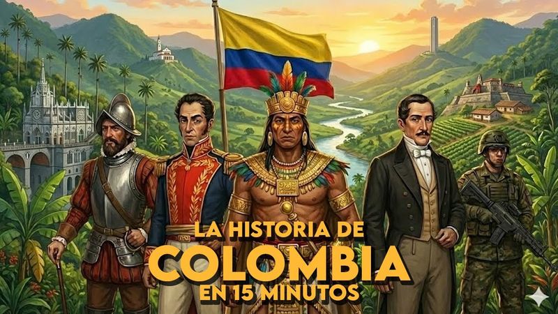 ✅ La historia de COLOMBIA en 15 minutos | Resumen rápido y fácil