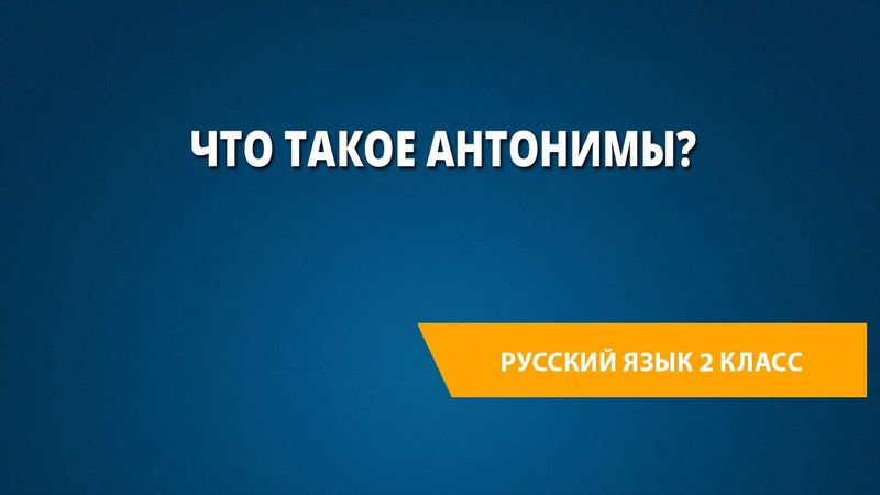 Что такое антонимы?