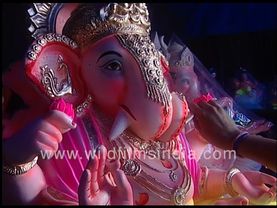 Ganesh idols being painted during Ganesh Chaturthi in 1990s Bombay - Archival footage