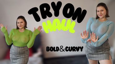[4K] Try on haul sheer mesh tops Curvy edition 🌸 | See everything | See through
