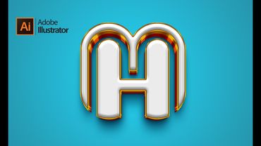 Make Logo Letter MH Monogram in Adobe Illustrator