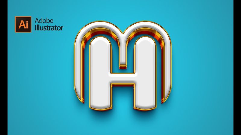 Make Logo Letter MH Monogram in Adobe Illustrator