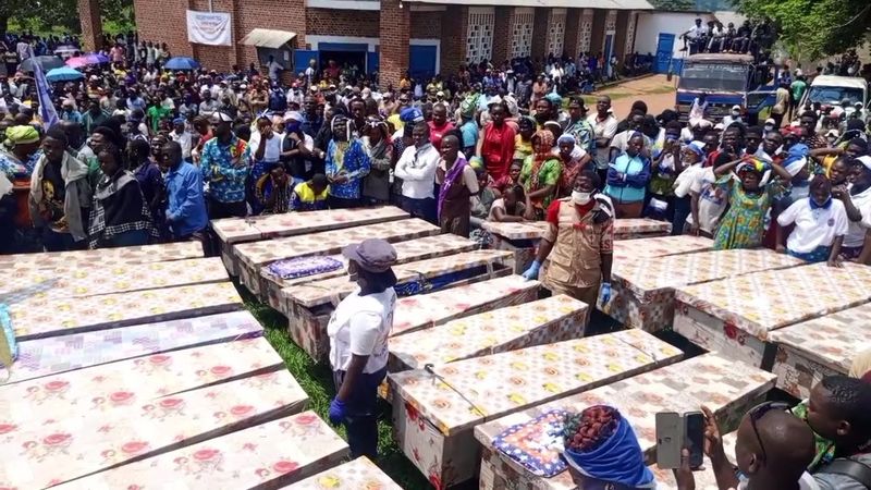 Funeral of victims of rebel attack in DR Congo that killed dozens | AFP
