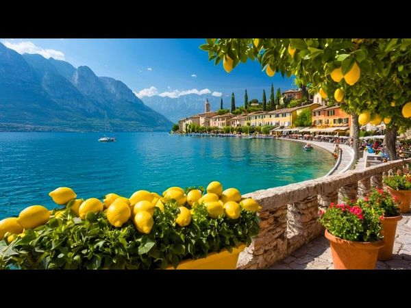 Visite à Pied Relaxante du Lac de Garde : Le Joyau Alpin de l'Italie | 4K HDR