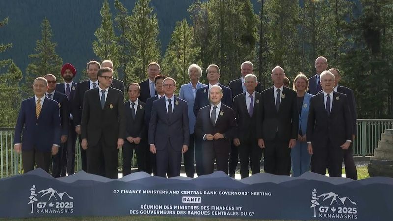 G7 Finance Minister and Central Bank Governors pose for group photo at start of meeting | AFP