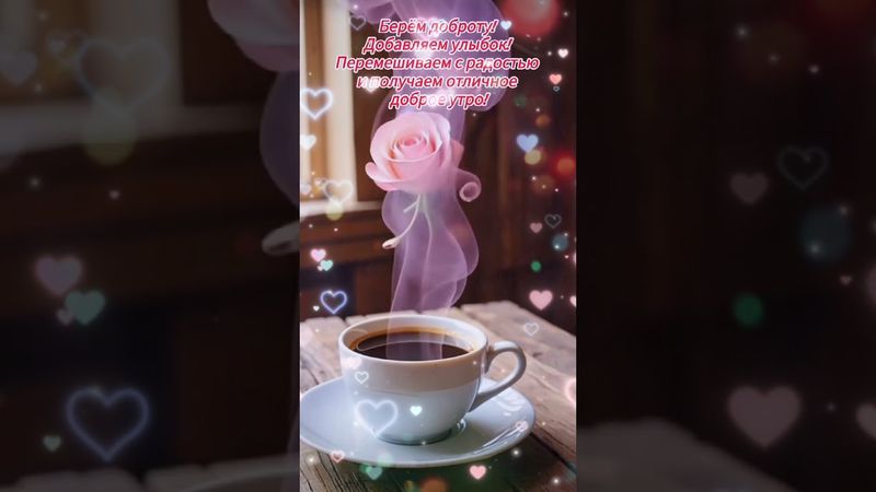 Доброе утро,хорошего дня открытки на каждый день #открытка #доброеутро #видеооткрытка #доброеутречко