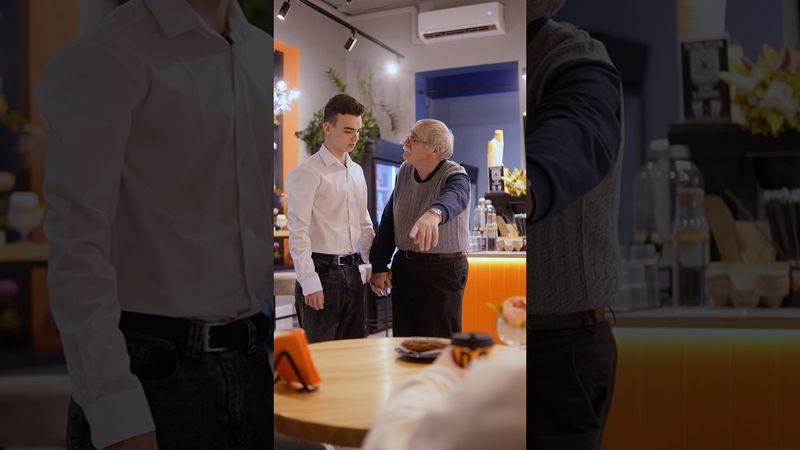 ❗️Pov:Издевался над дедом,пока не узнал правду😔Официант заступился за деда #pov #story