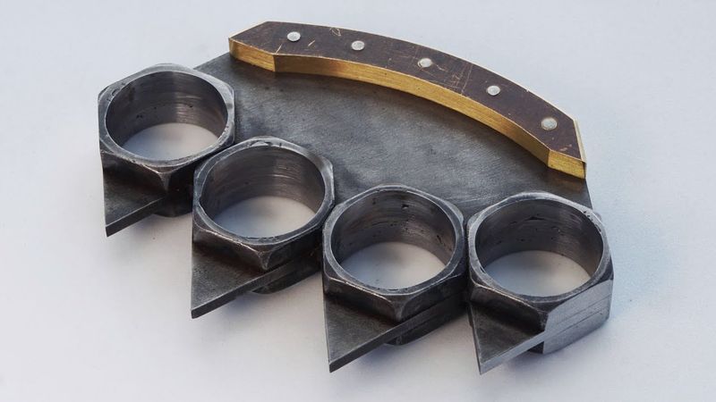 Making Post Apocalyptic Brass Knuckles from Nuts