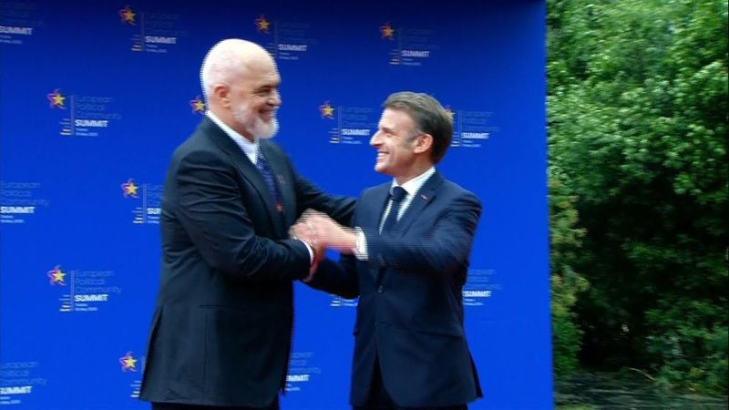 Macron arrives at European Political Community meeting in Tirana | AFP
