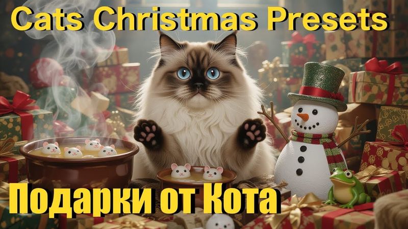«Новогодние Подарки от кота!» 🎄🎁🙀😹песня кота Мурзика пародия на «Фантом»Чиж & Co#Мурзик #Котобард