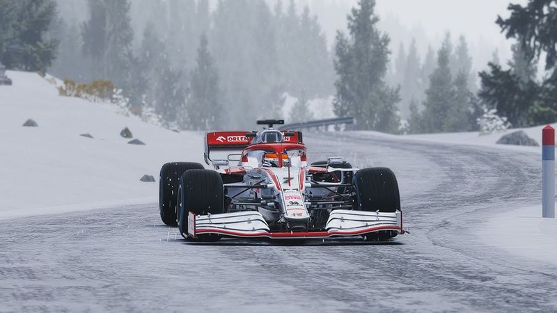 Driving An F1 Car On Snow