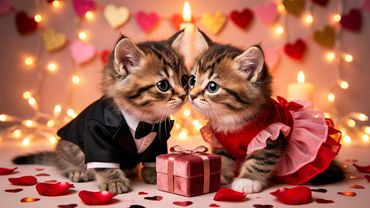 Kittens Celebrate Valentine’s Day Like Humans (Cutest Date Night Ever!)