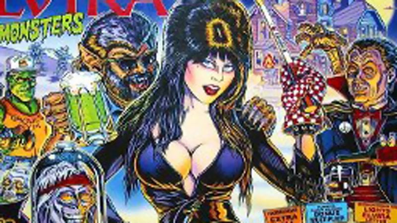 Porn Star Plays Elvira Pinball Game!