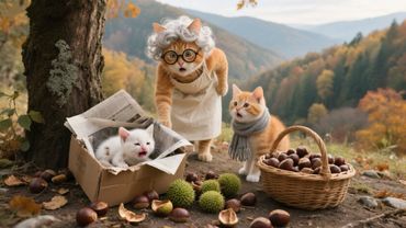 Kitten and Grandma Cat Found an Abandoned Newborn Cat – Luckily, It Was Welcomed by a Loving Family!