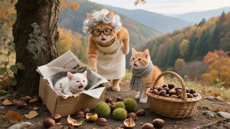 Anak Kucing dan Nenek Kucing Menemukan Bayi Kucing yang Terlantar – Untungnya, Ia Disambut oleh K...