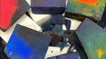 Dyed & Fresh Blocks - 2 Toned Dyed Blocks - ASMR