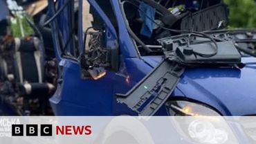 Russian drone attack on Ukraine bus kills nine, officials say | BBC News