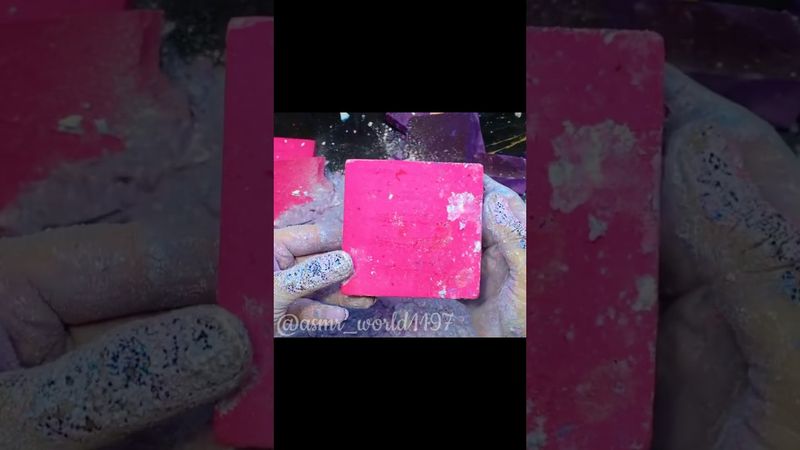Vivid Pink Block #oddlysatisfying #crushingtime #relax #satisfying #slime #soap #gymchalkasmr