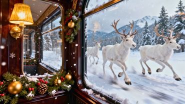 Christmas Train Through Snowy Forests: A Fairytale in Motion