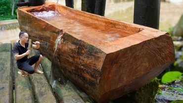Make a big Wooden Water trough, Harvest Corn in the Garden