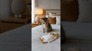 Kitten Sings a Lullaby to Help Puppy Sleep Peacefully 🐾🎶
