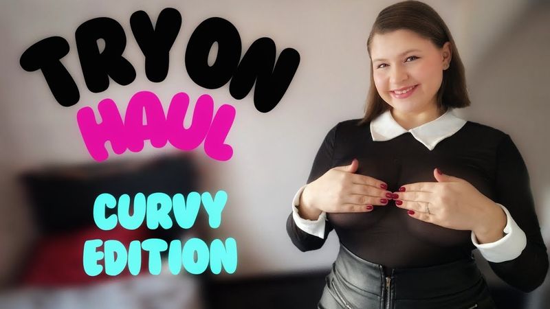 [4K] Try On Haul my new Sheer Tops for school or office | Curvy | Tina Angel 👼