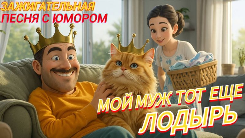 😂 Мой муж — тот ещё лодырь!  Весёлая песня и клип с юмором 🎵  Русская Новинка 2025