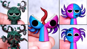 Making SPRUNKI OC Pine & SemiHemi Phase 1-4 Sculptures Timelapse