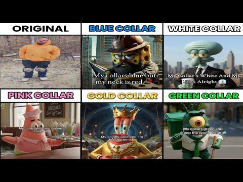 Blue Collar SpongeBob Meme All Variants