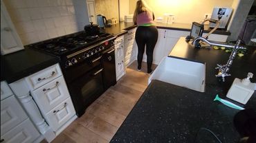 Cleaning My Kitchen,Shiny Leggings & Flip-Flops Cleaning Routine (Satisfying & Viral)