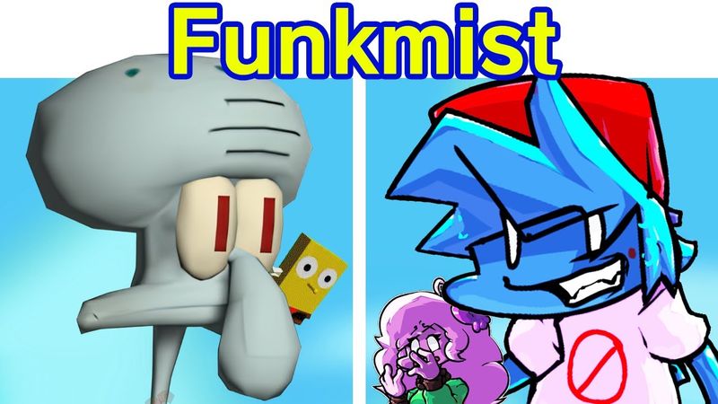 Friday Night Funkin' Soulless Funkmist at Bikini Bottom | VS Squidward Red Mist, Spongebob (FNF Mod)