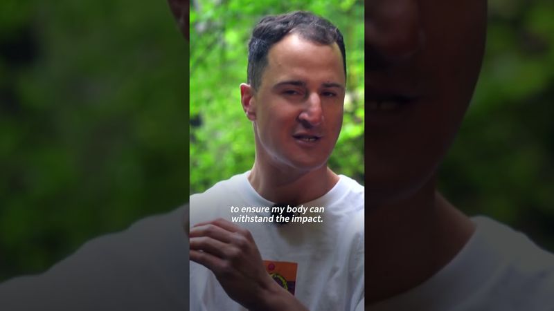 Jeremy Nicollin, the former javelin champion turned cliff jumper | AFP #shorts